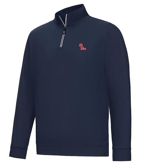 ◎極美品 FOOTJOY ゴルフ ニット ジップアップ レザー使い ロゴ刺繍L FootJoy Approach Quarter-Zip Golf Pullovers - Ole Miss